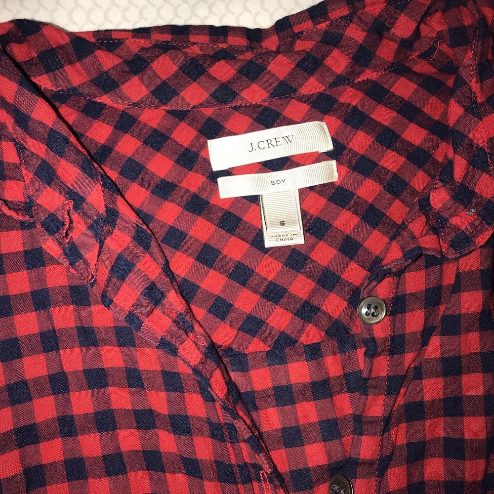 Jcrew plaid button up boy style!